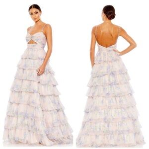 Mac Duggal
Ieena Floral Chiffon Ballgown in Violet multi size 6 NEW $498